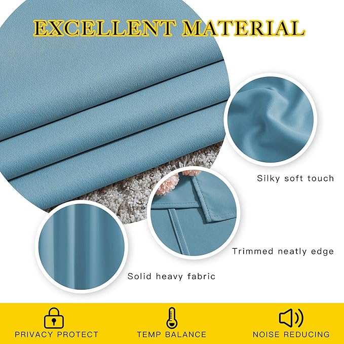 NICETOWN Teal Blue Out Curtains - Image 4