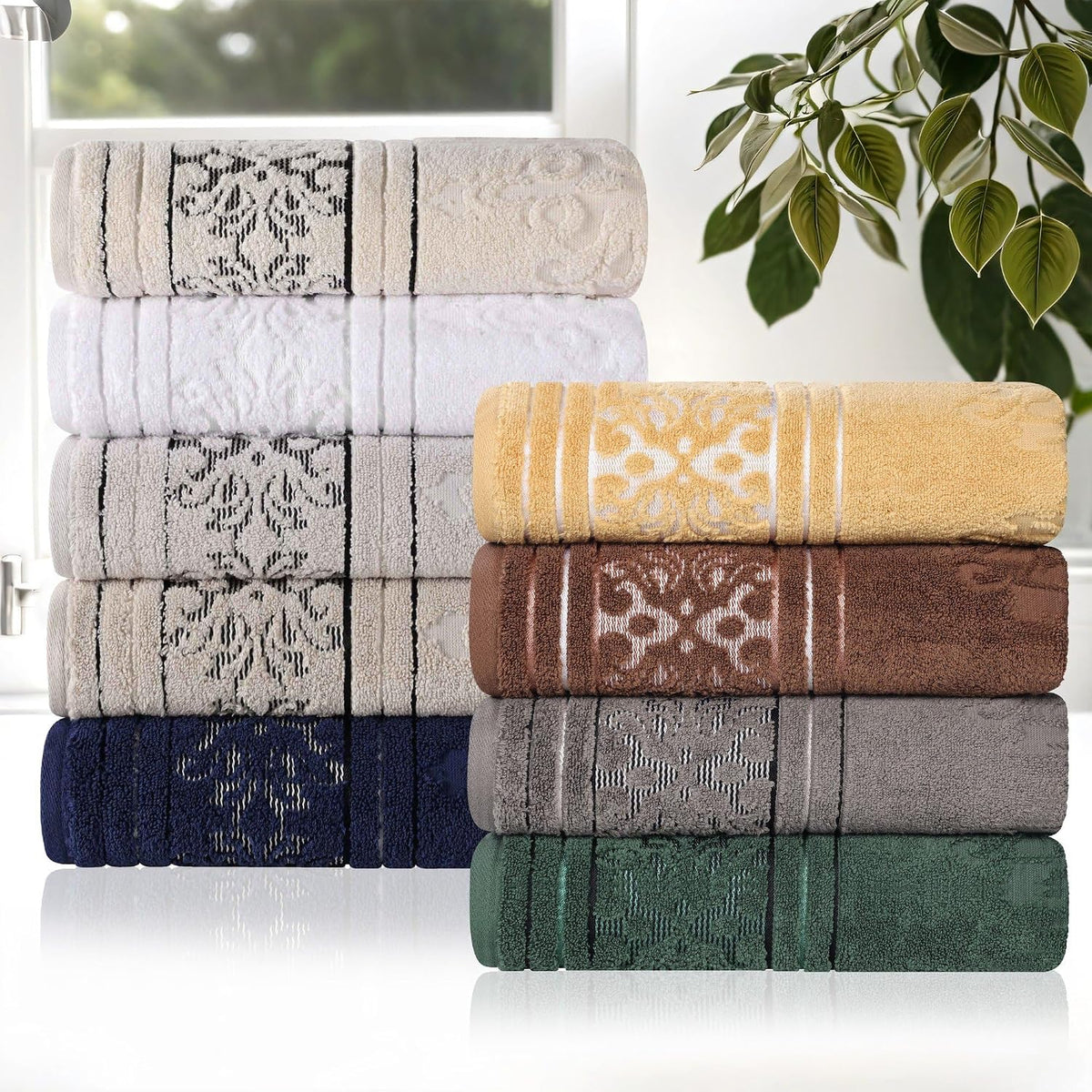 superior cotton bath towel set, large plush absorbent, package contents