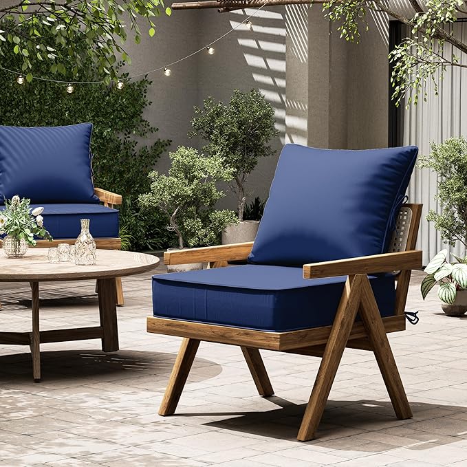 Outdoor Seat Cushion Set 24 L × 24 W × 5 H Inch Waterproof & Fade Resistant - Image 7