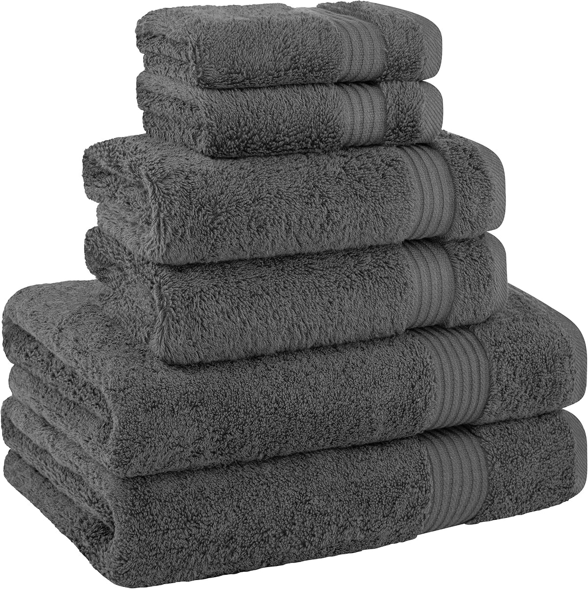 cotton paradise towel set of 6, 2 bath showing dimensions