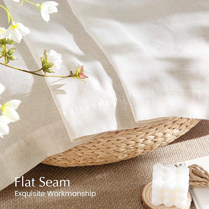 NICETOWN Linen Curtains 84 inches Long, Grommet Thick Flax Linen Privacy Assured - Image 7