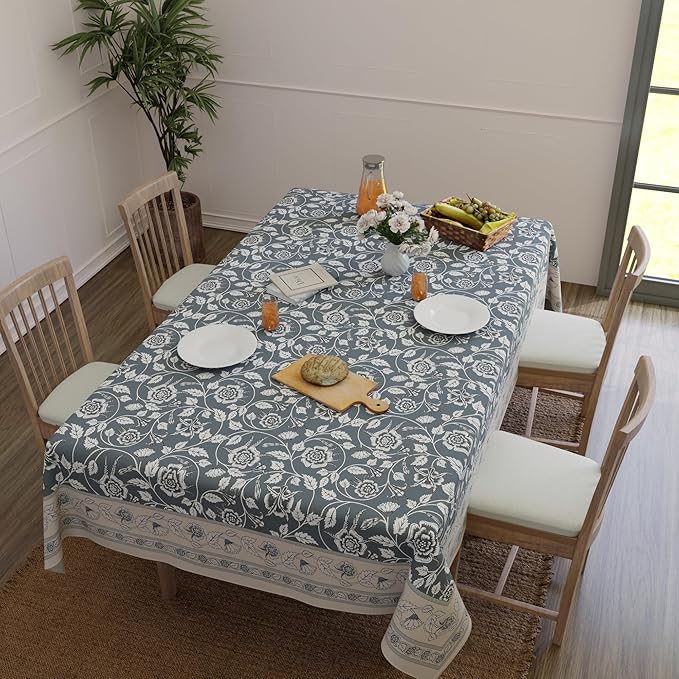 Encasa XO Square 56"x56" Tablecloth | Water-Repellent Polyester Dining Table - Image 9