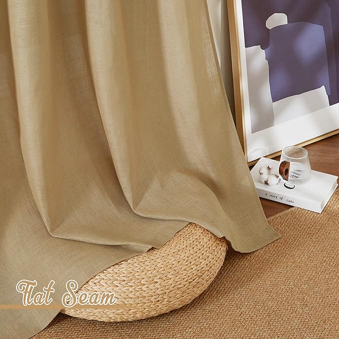 NICETOWN Linen Brown Curtains & Drapes Privacy - Image 7