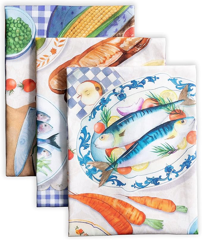 Maison d' Hermine Kitchen Towels Set of 3 100% Cotton 27.50" x 20" Reusable by MaisondHermine