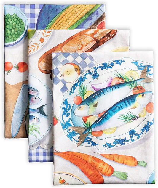 Maison d' Hermine Kitchen Towels Set of 3 100% Cotton 27.50" x 20" Reusable by MaisondHermine