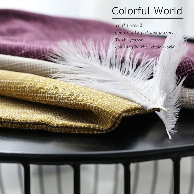 Kevin Textile Faux Linen Square 2 Tone Woven Throw Pillow Sham Cushion Case - Image 4