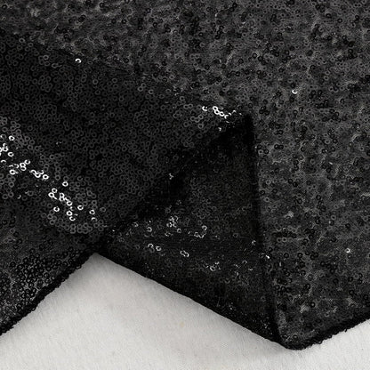 B-COOL Sequin Black Table Runner: 8 Pack 12x72Inch Glitter Decoration Sparkly Fabric for Halloween Graduation Holiday Birthday Outdoor Table Decor