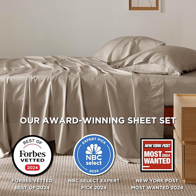 Bedsure Queen Sheet Set, Rayon Derived from Bamboo, Cooling Sheets, Breathable - Image 2