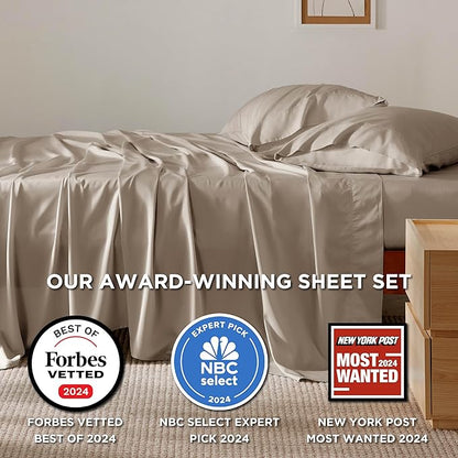 Bedsure Queen Sheet Set, Rayon Derived from Bamboo, Cooling Sheets, Breathable - Image 2