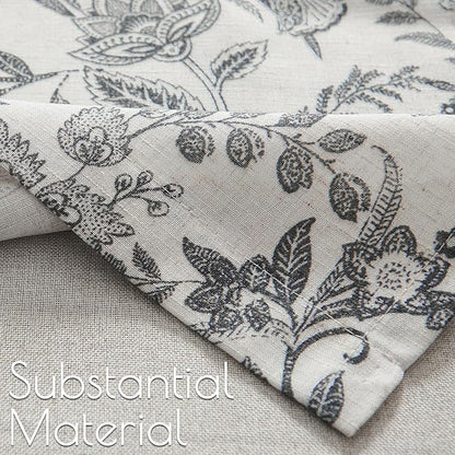 jinchan Linen Valance Curtain Farmhouse Floral Printed Small Window Curtain - Image 7