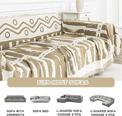 MEETSKY Boho Couch Covers for 2 Cushion Couch Sofa, Sofa Covers Washable Couch - Image 5