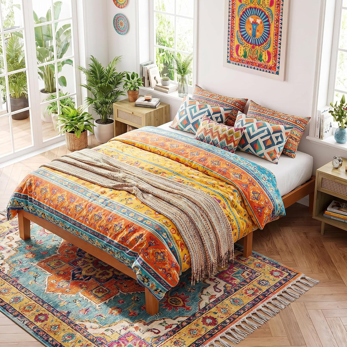 olixis full size bed frame, platform bed frame, main product view