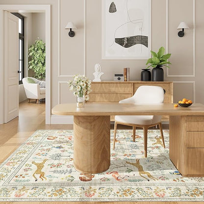 DUKINO 4x6 Rug, Washable Animal Area Rug - Image 8