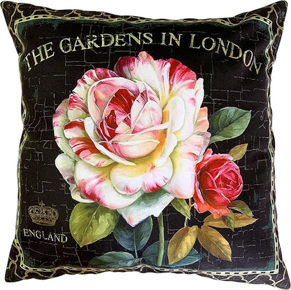 Elegant Velvet Floral Throw Pillow Cover Double Sides Handmake Flower by whooplaArt