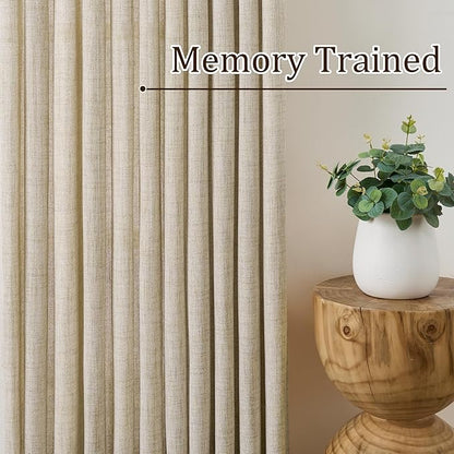 RAIN CITY Beige Sheer Curtains 132 Inches Long - Image 4