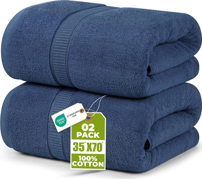 utopia towels jumbo bath sheets, 2 pack, 35x70 shown in use