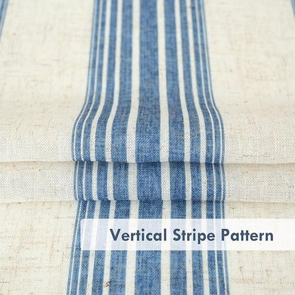 DriftAway Farmhouse Vertical Striped Linen Blend Textured Light Filtering Semi - Image 3
