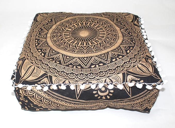 CRAFT KALA 18" Square Large Hippie Mandala Meditation Floor Ottoman Pillow - Image 7