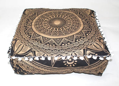 CRAFT KALA 18" Square Large Hippie Mandala Meditation Floor Ottoman Pillow - Image 7