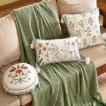 ISAENNE Design Linen Throw Pillow Covers 12"x20", Lumbar Farmhouse Cushion - Image 8