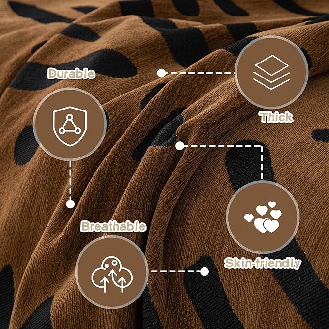 MEETSKY Boho Couch Cover Sofa Covers, Chenille Geometric Dark Brown Couch Covers - Image 3