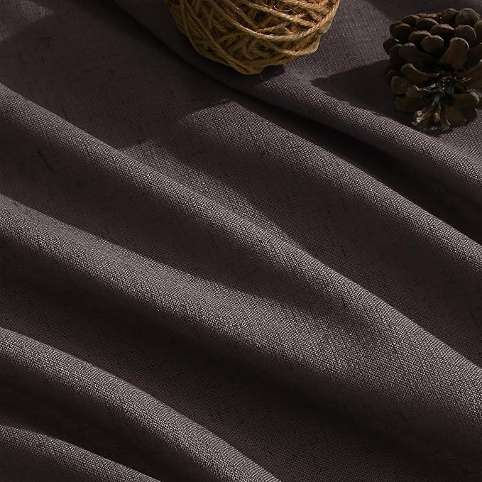 Cocoa Coffee Linen Curtains 90 Inch Long 2 Panels Set - Image 5