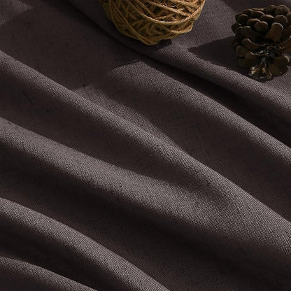 Cocoa Coffee Linen Curtains 90 Inch Long 2 Panels Set - Image 5