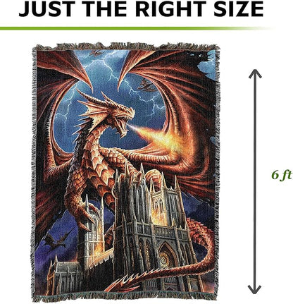 Pure Country Weavers Dragon Fury Woven Blanket by Anne Stokes - Image 4