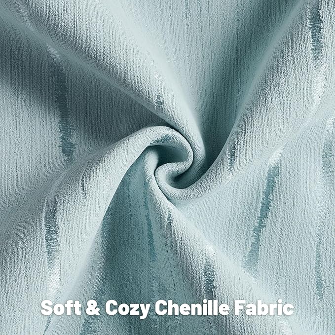 HAUSSY Light Blue Throw Pillow Covers 12x20 Inch Set of 2, Boho Embossed - Image 3