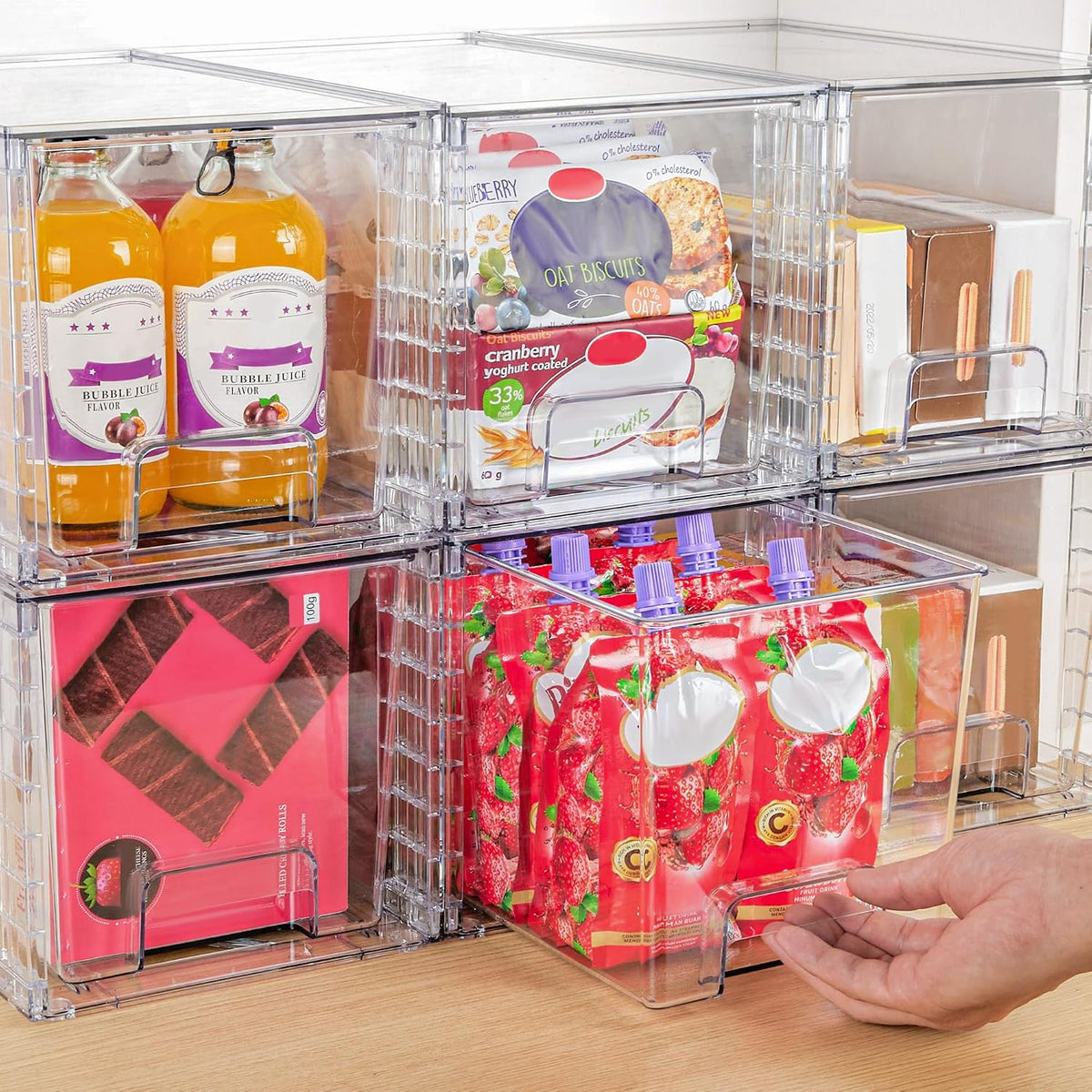 vtopmart 4 pack large stackable storage drawers, clear, package contents