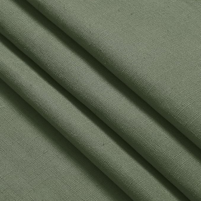 Extended Curtain Olive Green Linen Sheer Curtains - Image 7