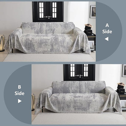 MYSKY HOME Boho Couch Cover for Dogs Washable Grey Abstract Couch Sofa - Image 6