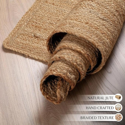 Ramanta Home Hand Woven Jute Braided Rug 2'x6' - Image 6