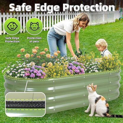 g good gain 2pcs raised garden beds galvanized shown in use