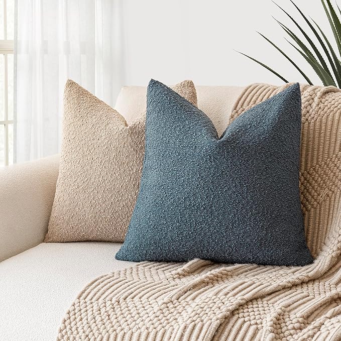 Foindtower Decorative Textured Boucle Throw Pillow Covers Accent Solid Pillow - Image 5