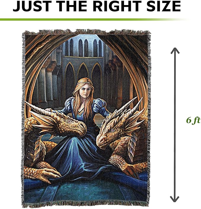 Pure Country Weavers Fierce Loyalty Dragons Woven Blanket by Anne Stokes - Image 4