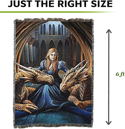 Pure Country Weavers Fierce Loyalty Dragons Woven Blanket by Anne Stokes - Image 4
