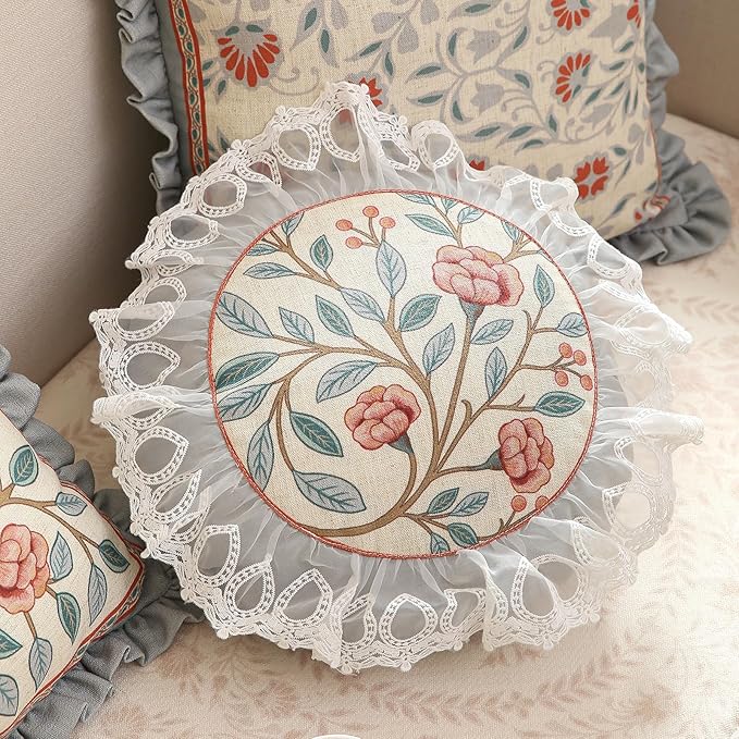 Floral Throw Pillow Covers, Cottage Rustic - Image 2