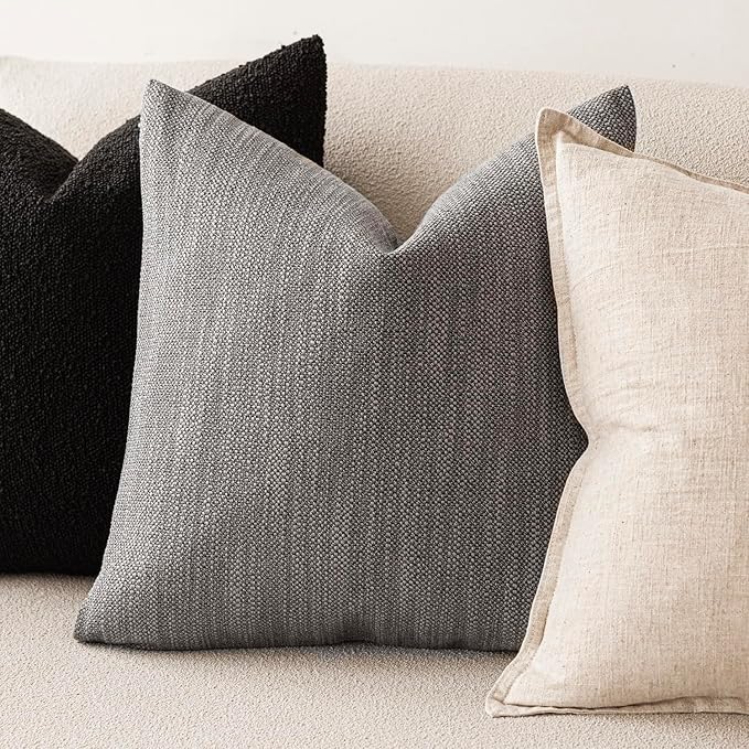 Foindtower Set of 2 Decorative Textured Burlap Linen Throw Pillow Covers - Image 4
