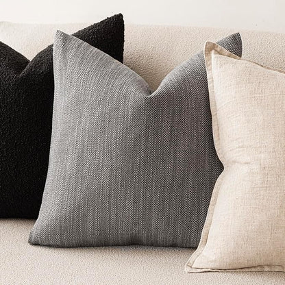 Foindtower Set of 2 Decorative Textured Burlap Linen Throw Pillow Covers - Image 4
