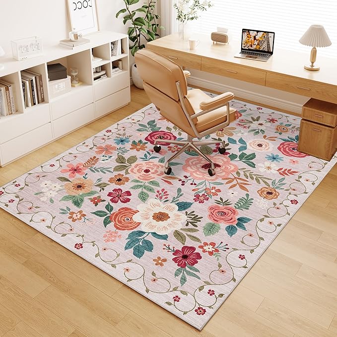 DUKINO 6x9 Area Rug, Floral Rugs - Image 6
