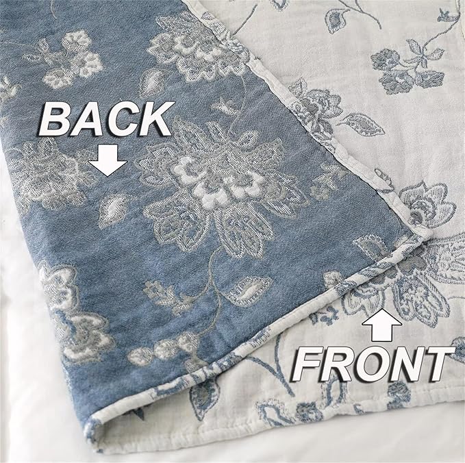 MSGKV Throw Blanket 100% Cotton Blankets Stitch Blanket, Versatile Knit Woven - Image 5