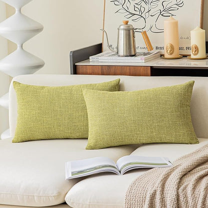Kevin Textile Pack of 2, Decorative 2 Tone Linen Pillow Covers Cushion Cover by KevinTextile
