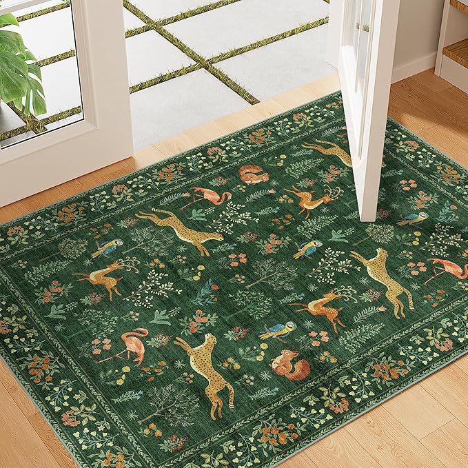 DUKINO 2x3 Rug, Washable Animal Rugs by DUKINO