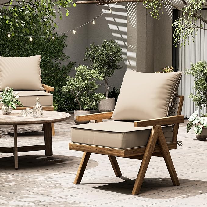 Outdoor Seat Cushion Set 22 L × 24 W × 5 H Inch Waterproof & Fade Resistant - Image 7