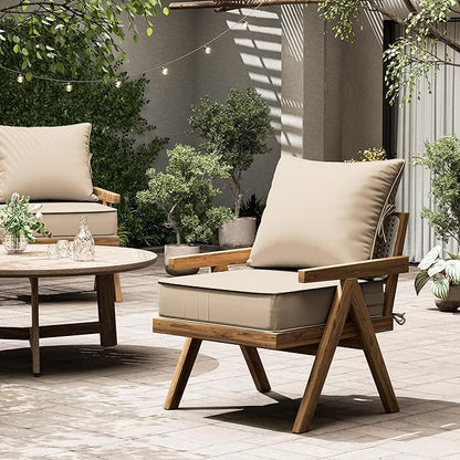 Outdoor Seat Cushion Set 22 L × 24 W × 5 H Inch Waterproof & Fade Resistant - Image 7