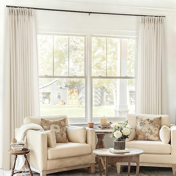Sand Beige Linen 102 Inch Curtains 72 Inch Wide - Image 8