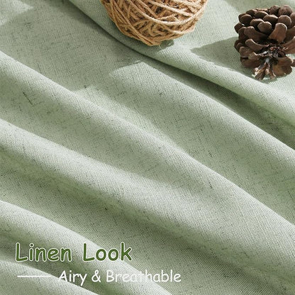 Extra Long Mist Sage Linen Curtains 120 Inch - Image 5