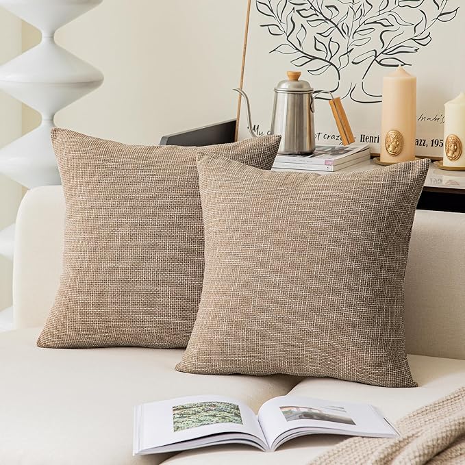 Kevin Textile Pillow Covers Star Faux Linen Cushion Cases Super Soft Throw by KevinTextile