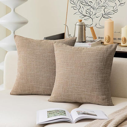 Kevin Textile Pillow Covers Star Faux Linen Cushion Cases Super Soft Throw by KevinTextile